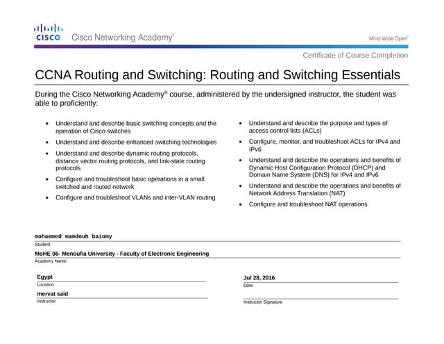 CCNA Routing and Switching Routing and Switching Essentials | PPT