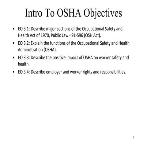Introduction to OSHA