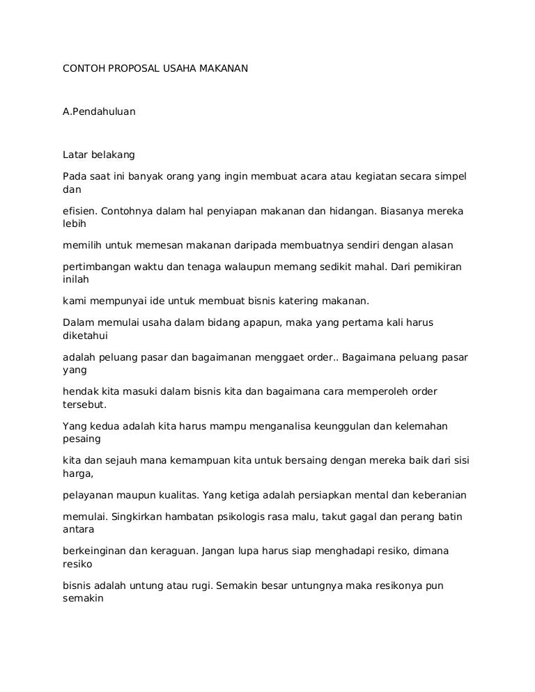 Contoh Laporan Usaha Makanan Pdf Nusagates