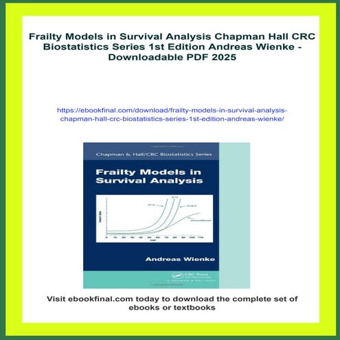 Frailty Models in Survival Analysis Chapman Hall CRC Biostatistics Series 1st...