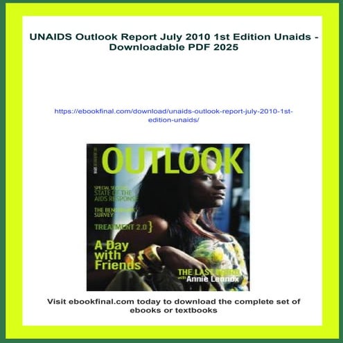 UNAIDS Outlook Report July 2010 1st Edition Unaids
