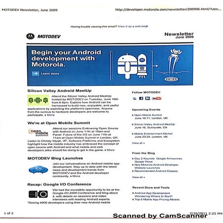 MOTODEV Developer Newsletter