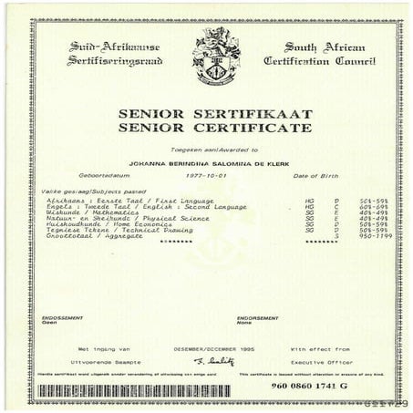 Senior Certificate | PDF