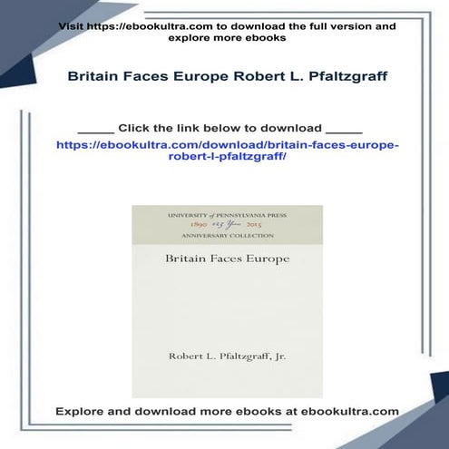 Britain Faces Europe Robert L. Pfaltzgraff