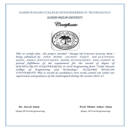 Design of concrete Gravity Dam_Project B.E final