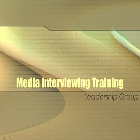 Media Relations Training