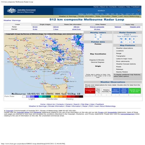 512 km composite melbourne radar loop 10.3.11 re rings melb 12.35edt