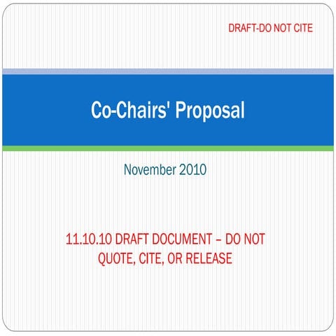 Draft Proposal from the National Commission on Fiscal Responsibility and Reform