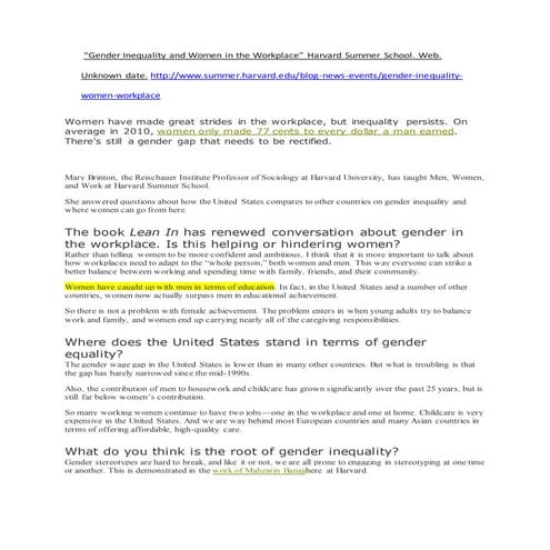 Women's Role in Society