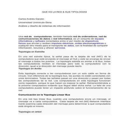 REDES Y SU TOPOLOGIA