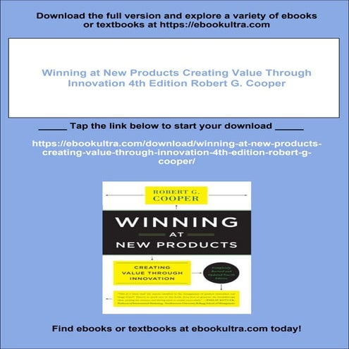 Winning at New Products Creating Value Through Innovation 4th Edition Robert ...