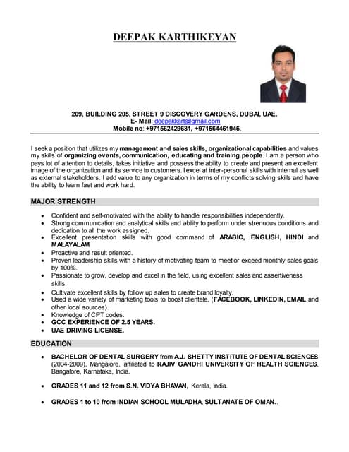 Dr Deepak cv