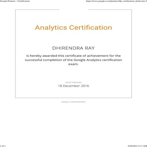 Google Tag Manager Fundamentals_ Certificate | PDF
