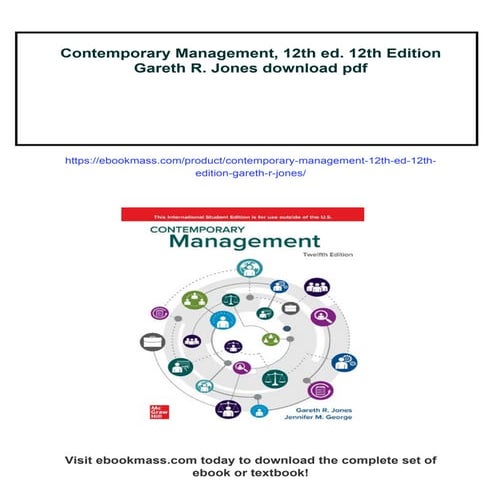 Contemporary Management, 12th ed. 12th Edition Gareth R. Jones