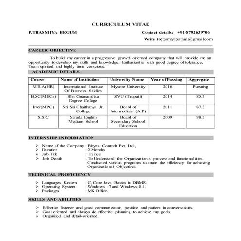 Tasmiya_MBA_fresher CV