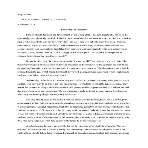 Philosophy of Education