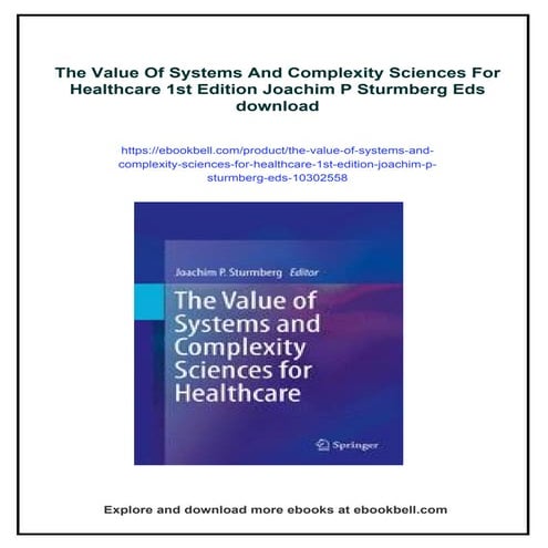 The Value Of Systems And Complexity Sciences For Healthcare 1st Edition ...