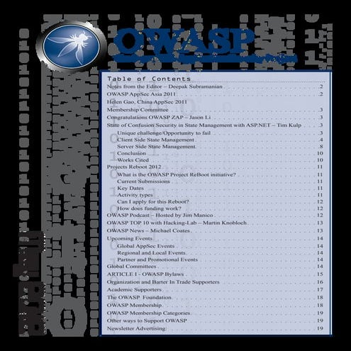 OWASP Newsletter May/June 2012