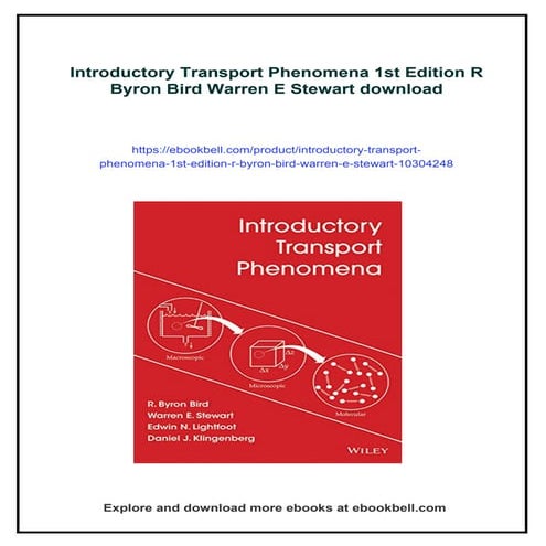 Introductory Transport Phenomena 1st Edition R Byron Bird Warren E ...