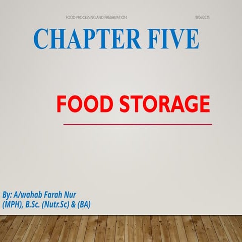 Food Storage Processes in Meal Management