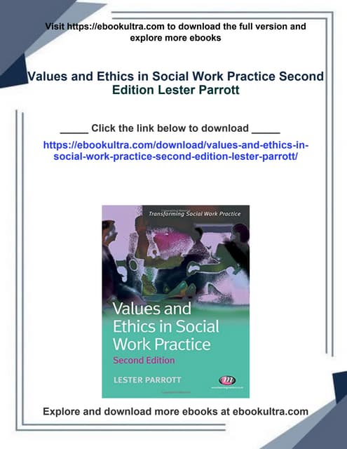 Values and Ethics in Social Work Practice Second Edition Lester Parrott