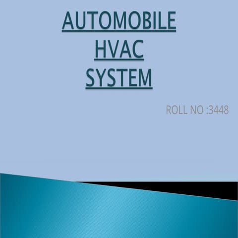 Automotive Air Conditioning systems | PPTX