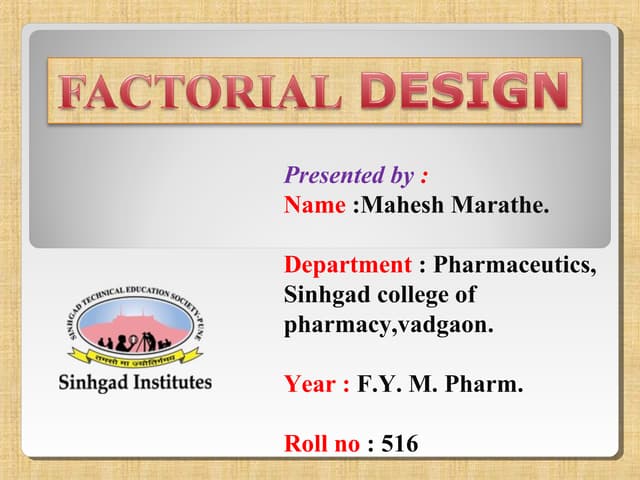 factorial design
