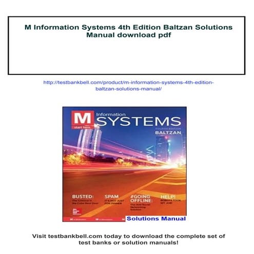 M Information Systems 4th Edition Baltzan Solutions Manual