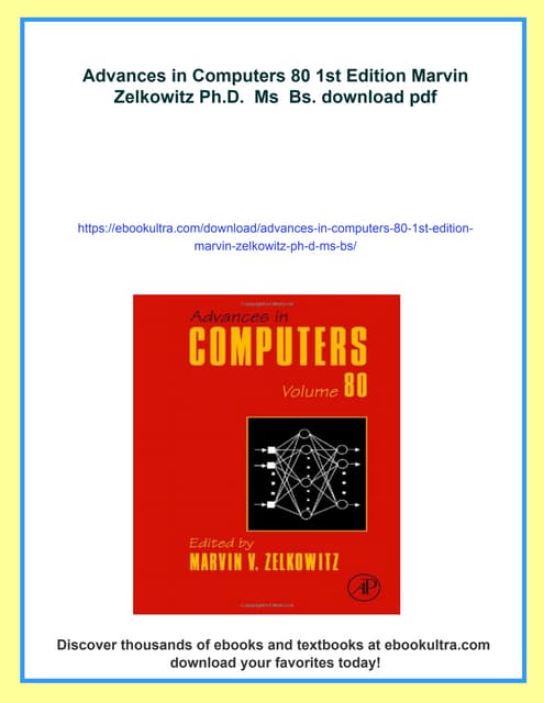 Advances in Computers 80 1st Edition Marvin Zelkowitz Ph.D.  Ms  Bs.