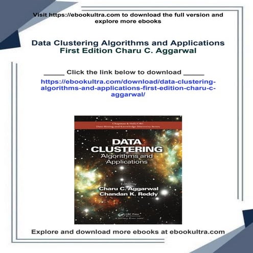 Data Clustering Algorithms and Applications First Edition Charu C ...