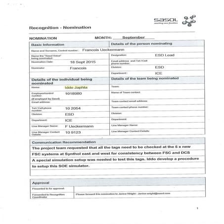 2015 10 01 Recognition