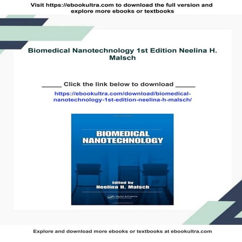 Biomedical Nanotechnology 1st Edition Neelina H. Malsch