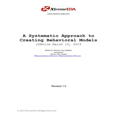 A Systematic Approach to Creating Behavioral Models (white paper) v1.0