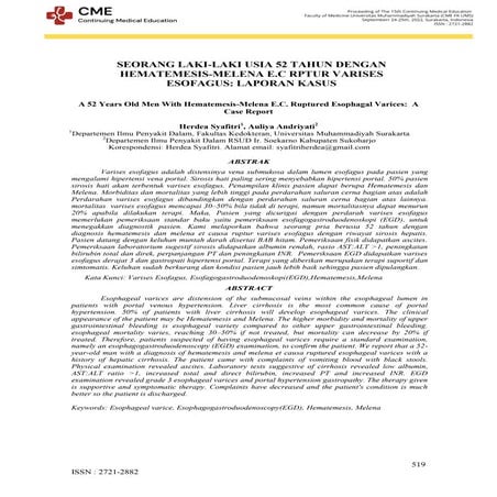 seorang laki-laki usia 52 tahun dengan hematemesis