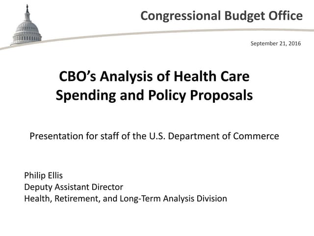 CBO's Analysis of Health Care Spend...