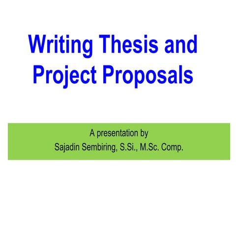 How to write Writing Proposal.ppt