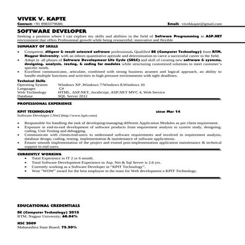 Vivek Resume