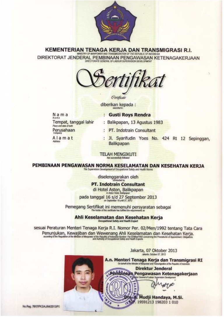 Sertifikat K3 Umum