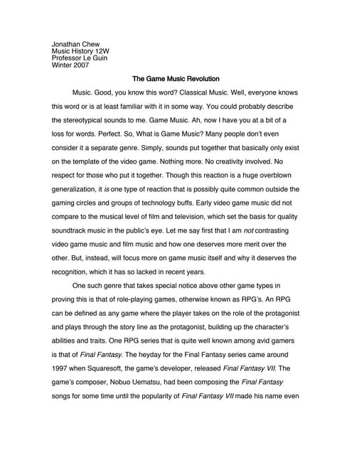 The Game Music Revolution