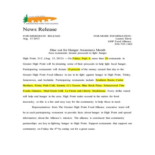 COM 4415- News release 