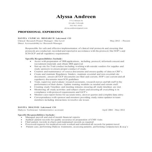 Alyssa Andreen Resume