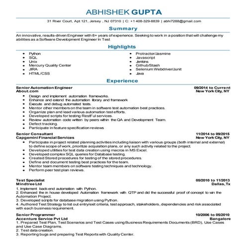 Abhishek Gupta SDET_Resume