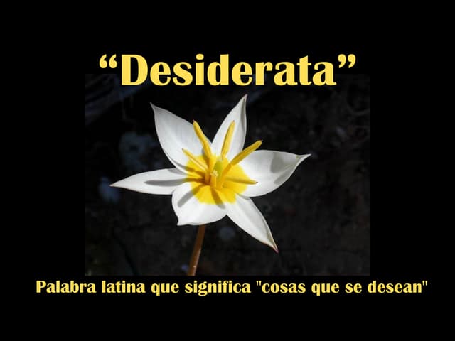 51 Desiderata