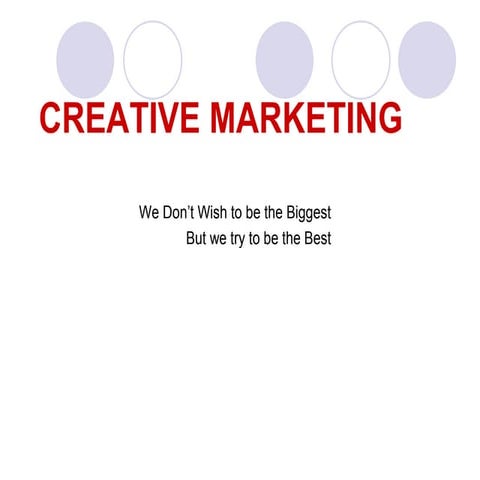 CREATIVE MARKETING PPT
