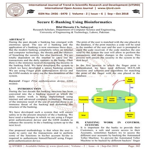 Secure E-Banking Using Bioinformatics