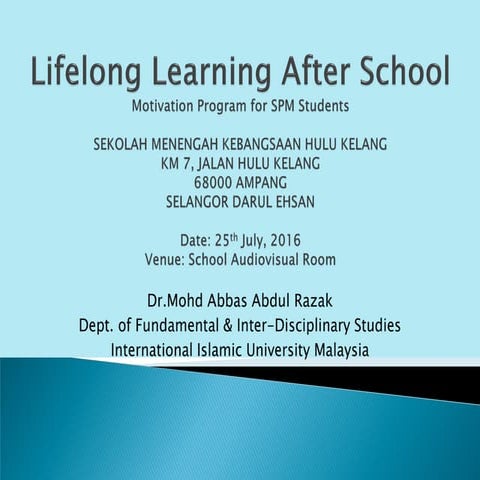 Lifelong Learning After School Pdf