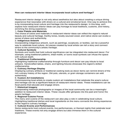 Restaurant Interior Ideas