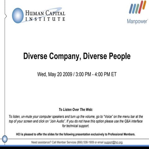 Diverse Company, Diverse People