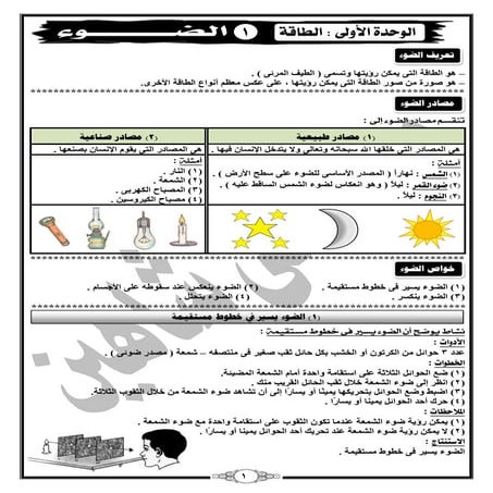 مذكرة مصطفى شاهين فى العلوم 5ب الترم الأول 2015 