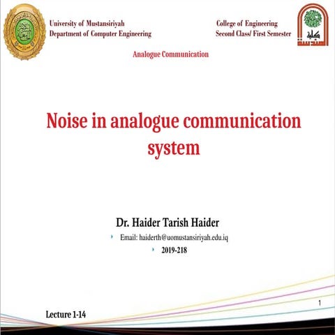 Communications  Systems Analogue Angle Modulation